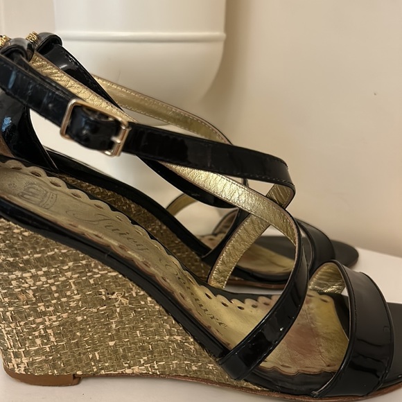 Juicy Couture made in Italy black wedge sandals - Picture 5 of 7